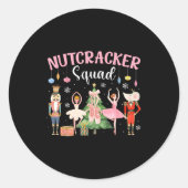Christmas Nutcracker Squad Ballet Dance Women Kids Ronde Sticker (Voorkant)