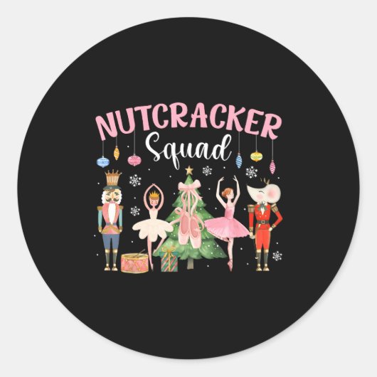 Christmas Nutcracker Squad Ballet Dance Women Kids Ronde Sticker (Voorkant)