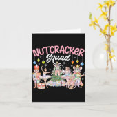 Christmas Nutcracker Squad Ballet Family Matching  Kaart (Gele Bloem)