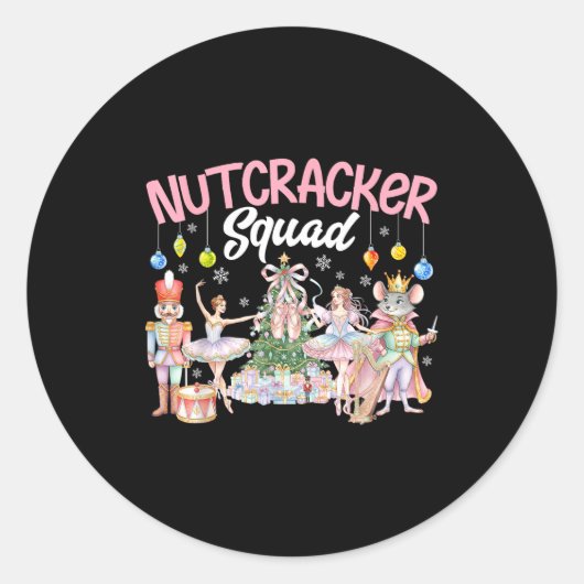 Christmas Nutcracker Squad Ballet Family Matching  Ronde Sticker (Voorkant)