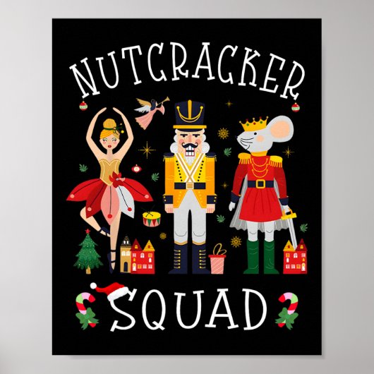 Christmas Nutcracker Squad Byllet Dance Women Kids Poster (Voorkant)