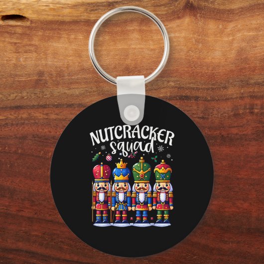 Christmas Nutcracker Squad Pajama Winter Holiday T Sleutelhanger (Voorkant)