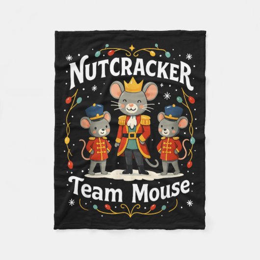 Christmas Nutcracker Team Mouse Funny Soldier Xmas Fleece Deken (Voorkant)