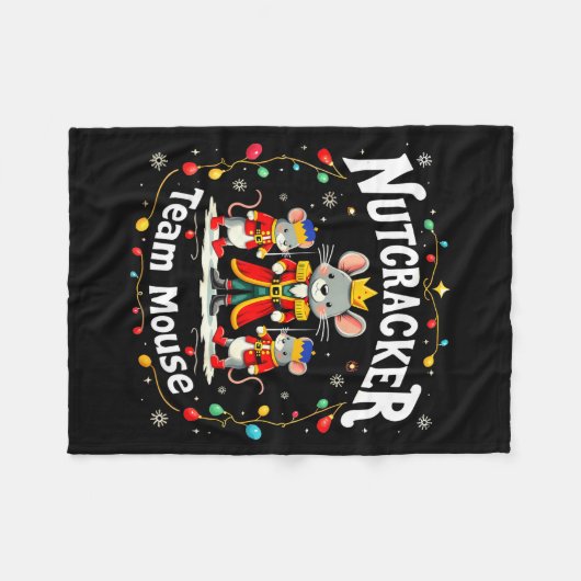Christmas Nutcracker Team Mouse Funny Soldier Xmas Fleece Deken (Voorkant (Horizontaal))