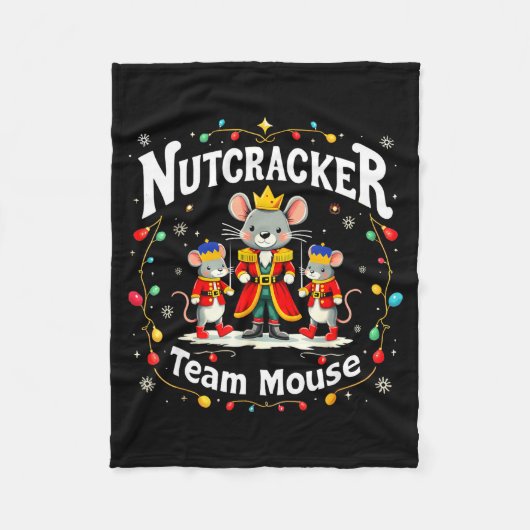 Christmas Nutcracker Team Mouse Funny Soldier Xmas Fleece Deken (Voorkant)