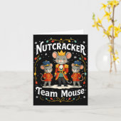 Christmas Nutcracker Team Mouse Funny Soldier Xmas Kaart (Gele Bloem)