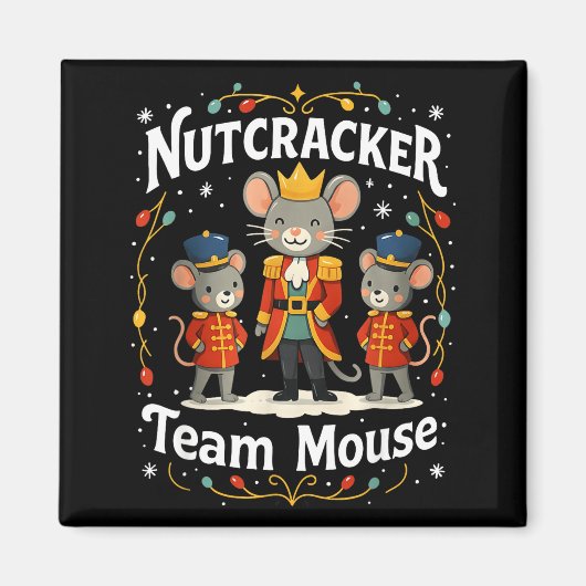 Christmas Nutcracker Team Mouse Funny Soldier Xmas Magneet (Voorkant)