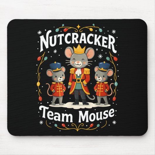 Christmas Nutcracker Team Mouse Funny Soldier Xmas Muismat (Voorkant)