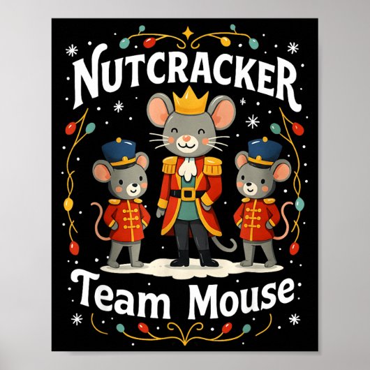 Christmas Nutcracker Team Mouse Funny Soldier Xmas Poster (Voorkant)