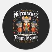 Christmas Nutcracker Team Mouse Funny Soldier Xmas Ronde Sticker (Voorkant)