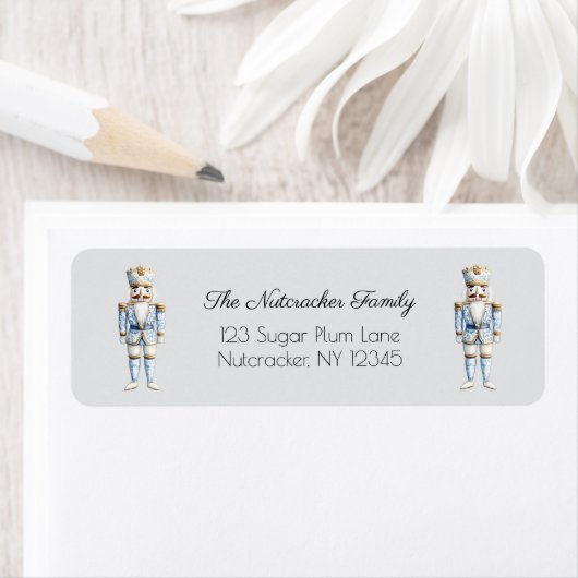 Christmas Nutcracker Waterverf Retouradres Etiket (Insitu)