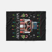 Christmas Nutcracker Whats Crackin Funny Xmas Men  Fleece Deken (Voorkant (Horizontaal))