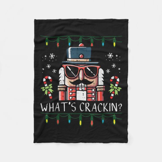 Christmas Nutcracker Whats Crackin Funny Xmas Men  Fleece Deken (Voorkant)