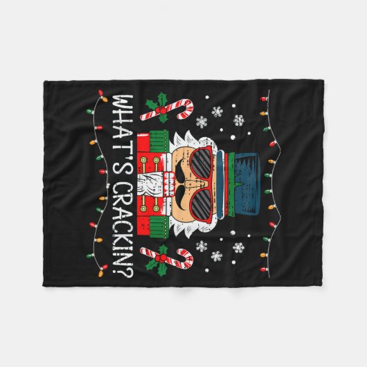 Christmas Nutcracker Whats Crackin Funny Xmas Men Fleece Deken (Voorkant (Horizontaal))