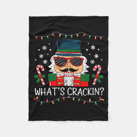 Christmas Nutcracker Whats Crackin Funny Xmas Men Fleece Deken (Voorkant)