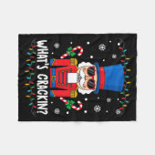 Christmas Nutcracker Whats Crackin Funny Xmas Men Fleece Deken (Voorkant (Horizontaal))