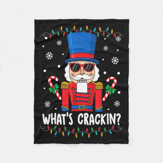 Christmas Nutcracker Whats Crackin Funny Xmas Men Fleece Deken (Voorkant)