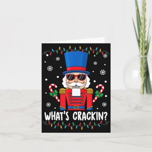 Christmas Nutcracker Whats Crackin Funny Xmas Men  Kaart (Voorkant)