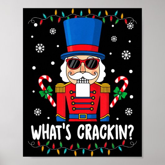 Christmas Nutcracker Whats Crackin Funny Xmas Men  Poster (Voorkant)