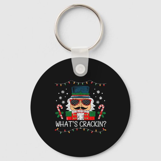 Christmas Nutcracker Whats Crackin Funny Xmas Men Sleutelhanger (Voorkant)