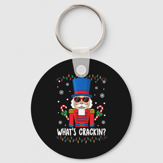 Christmas Nutcracker Whats Crackin Funny Xmas Men  Sleutelhanger (Voorkant)