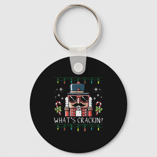 Christmas Nutcracker Whats Crackin Funny Xmas Men  Sleutelhanger (Voorkant)