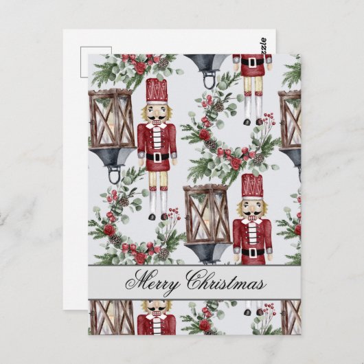 Christmas nutcrackers and lanterns briefkaart (Voorkant / Achterkant)