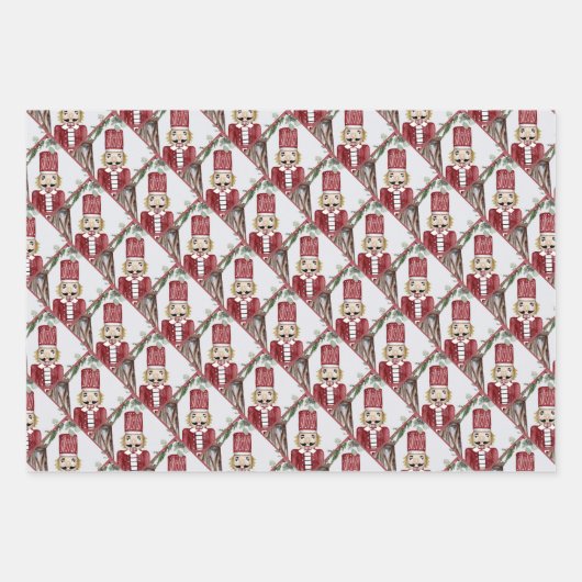 Christmas nutcrackers and lanterns inpakpapier vel (Voorkant 2)