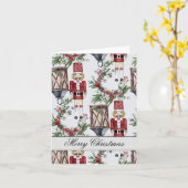 Christmas nutcrackers and lanterns kaart (Gele Bloem)