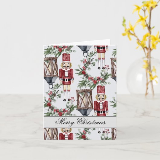 Christmas nutcrackers and lanterns kaart (Gele Bloem)