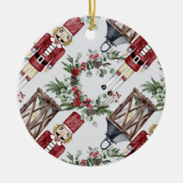 Christmas nutcrackers and lanterns keramisch ornament