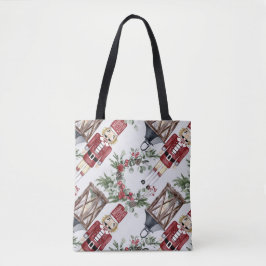 Christmas nutcrackers and lanterns tote bag
