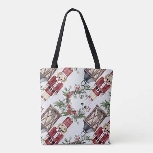 Christmas nutcrackers and lanterns tote bag (Achterkant)