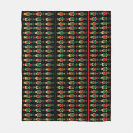 Christmas Nutcrackers Green and Black Fleece Deken