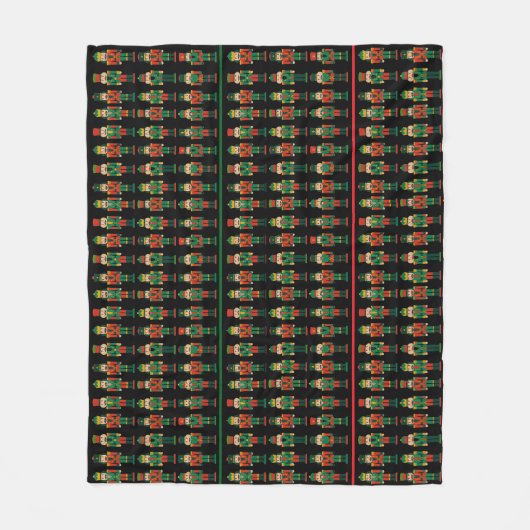 Christmas Nutcrackers Green and Black Fleece Deken (Voorkant)
