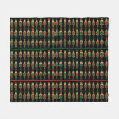 Christmas Nutcrackers Green and Black Fleece Deken (Voorkant (Horizontaal))