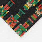 Christmas Nutcrackers Green and Black Fleece Deken (Hoek)