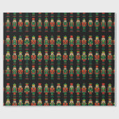 Christmas Nutcrackers on Black Cadeaupapier (Vlak)