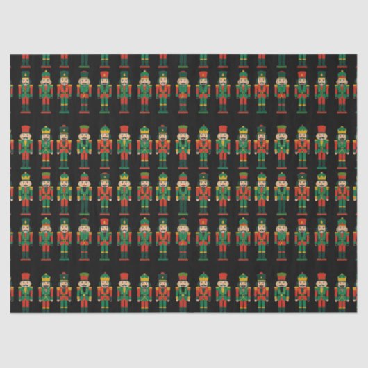 Christmas Nutcrackers on Black Tissuepapier (Voorkant)