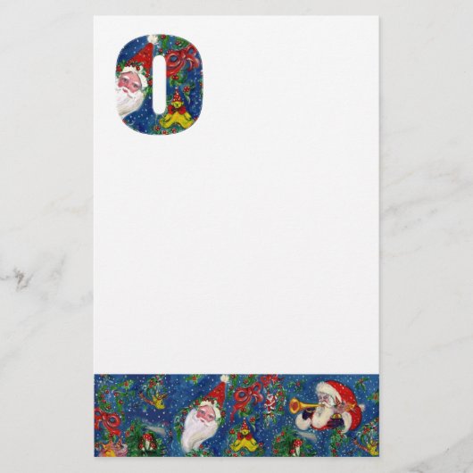 CHRISTMAS O BRIEF / SANTA CLAUS MET RODE RIBBON BRIEFPAPIER (Voorkant)