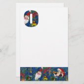 CHRISTMAS O BRIEF / SANTA CLAUS MET RODE RIBBON BRIEFPAPIER (Voorkant / Achterkant)