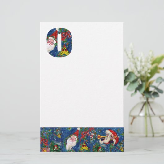 CHRISTMAS O BRIEF / SANTA CLAUS MET RODE RIBBON BRIEFPAPIER (Staand voorkant)