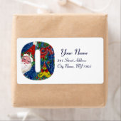 CHRISTMAS O BRIEF / SANTA CLAUS MET RODE RIBBON ETIKET (Insitu)