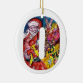 CHRISTMAS O BRIEF / SANTA MET GIFTS MONOGRAM KERAMISCH ORNAMENT (Rechts)