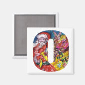 CHRISTMAS O BRIEF / SANTA MET GIFTS MONOGRAM MAGNEET (Voorkant / Achterkant)
