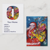 CHRISTMAS O BRIEF / SANTA MET GIFTS MONOGRAM VISITEKAARTJE (Voorkant / Achterkant)