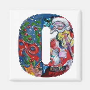 CHRISTMAS O BRIEF / SANTA MET VIOLIN MONOGRAM MAGNEET