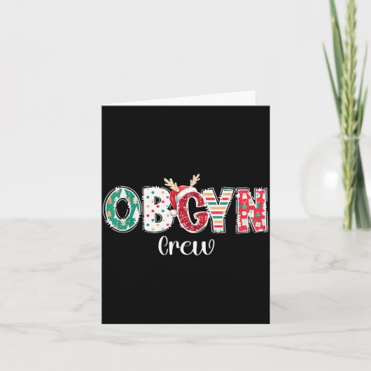 Christmas Obgyn Crew Obstetrics Ob Gyn Group Team Kaart (Voorkant)