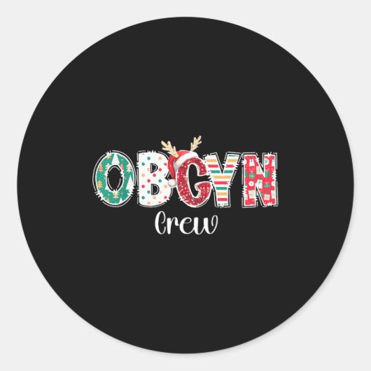 Christmas Obgyn Crew Obstetrics Ob Gyn Group Team  Ronde Sticker (Voorkant)