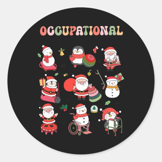 Christmas Occupational Therapy Ot Therast Ot Istan Ronde Sticker (Voorkant)